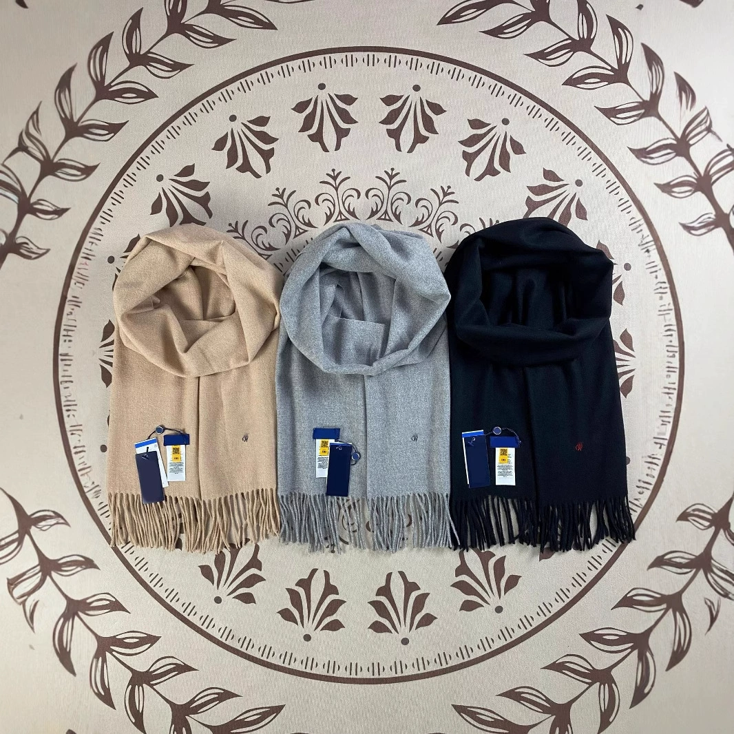 RL Rlaf Po со стандартным шарфом зимняя вышитая кисточка с бахромой высокого чувства имитация кашемировый шарф теплый и холодный шарф