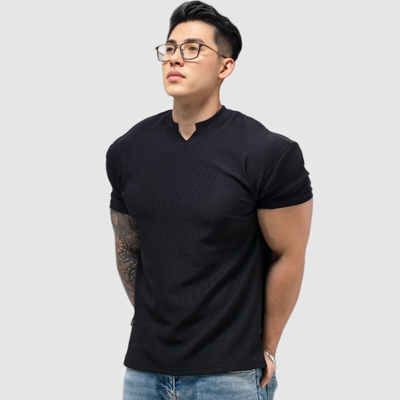 Summer new 280g heavy high-grade texture shoulder pad sleeve big anti-wrinkle quick-drying fitness short T-shirt Summer new 280g heavy high-grade texture shoulder pad sleeve big anti-wrinkle quick-drying fitness short T-shirt