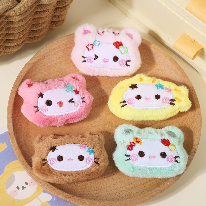 韩系可爱KT猫毛绒玩偶头diy饰品配件少女卡通钥匙扣胸针公仔材料|undefined