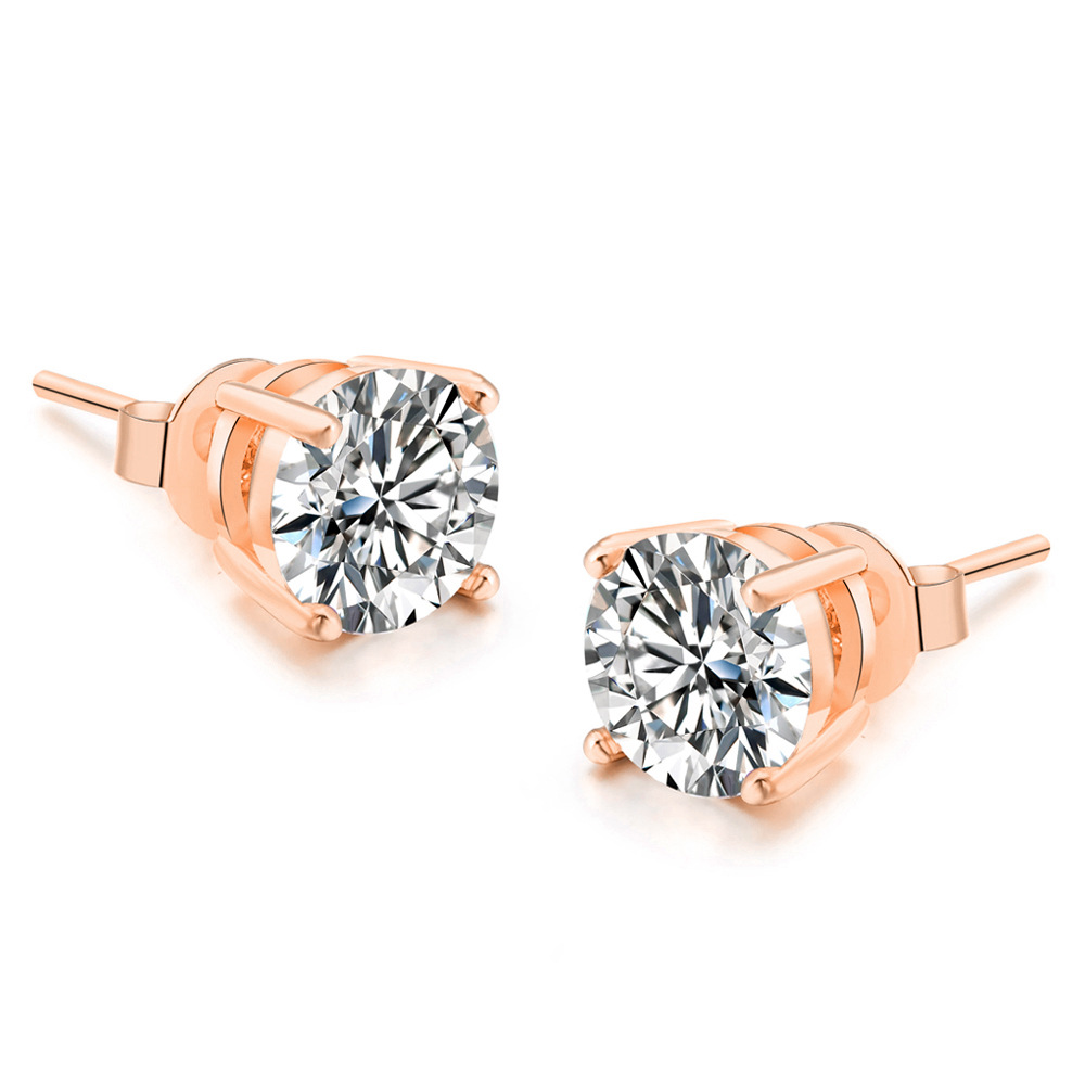 Style Simple Géométrique Le Cuivre Incruster Zircon Boucles D'oreilles 1 Paire display picture 8