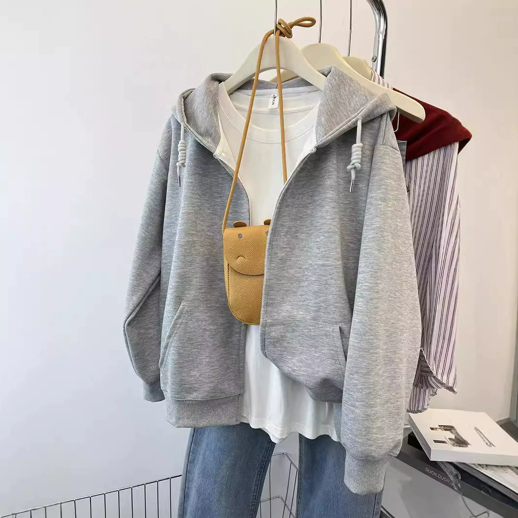 Кардиган с капюшоном свитер женский 2024 новый весенний и осенний летний свободный топ повседневный тонкий пиджак