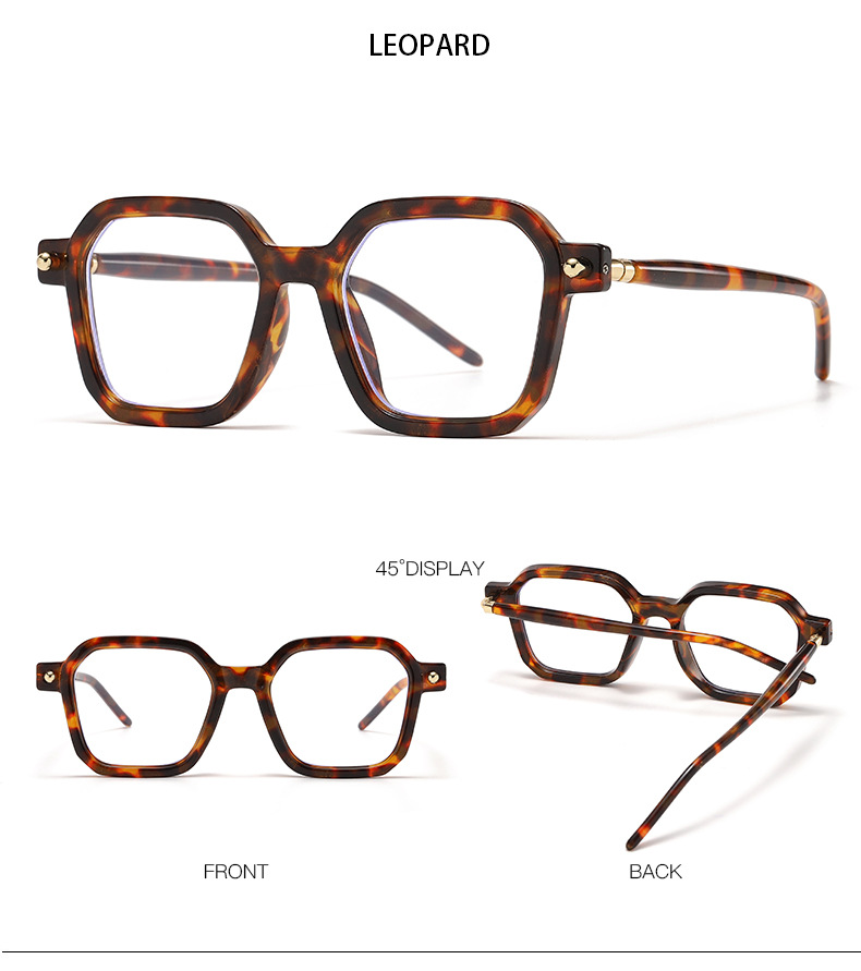 80g Weight Full Frame Glasses Structure Sunglasses Classification Ac Lens Material Square Glasses Style Daily Occasion Color Block Pattern Women'S Gender Patchwork Design Fashion Style Black Color Fashion Color Block Ac Square Patchwork Full Frame Optical Glasses 12