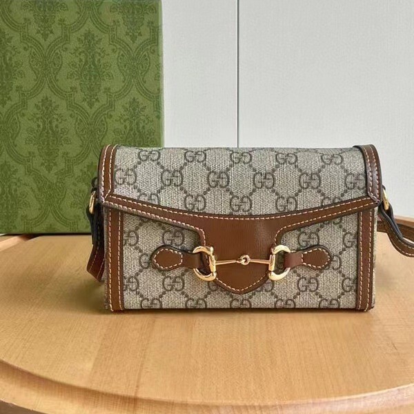 Cross-Border g Brand Horebit Box Women's Bag 1955 Genuine Leather Phone Bag Mini Horizontal Small Square Bag Single Shoulder Crossbody Bag