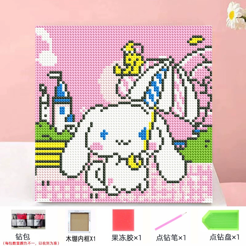 Набор алмазной мозаики DIY Kuromi и мультфильмы 20×20 см, рамка-наклейка, детское творчество