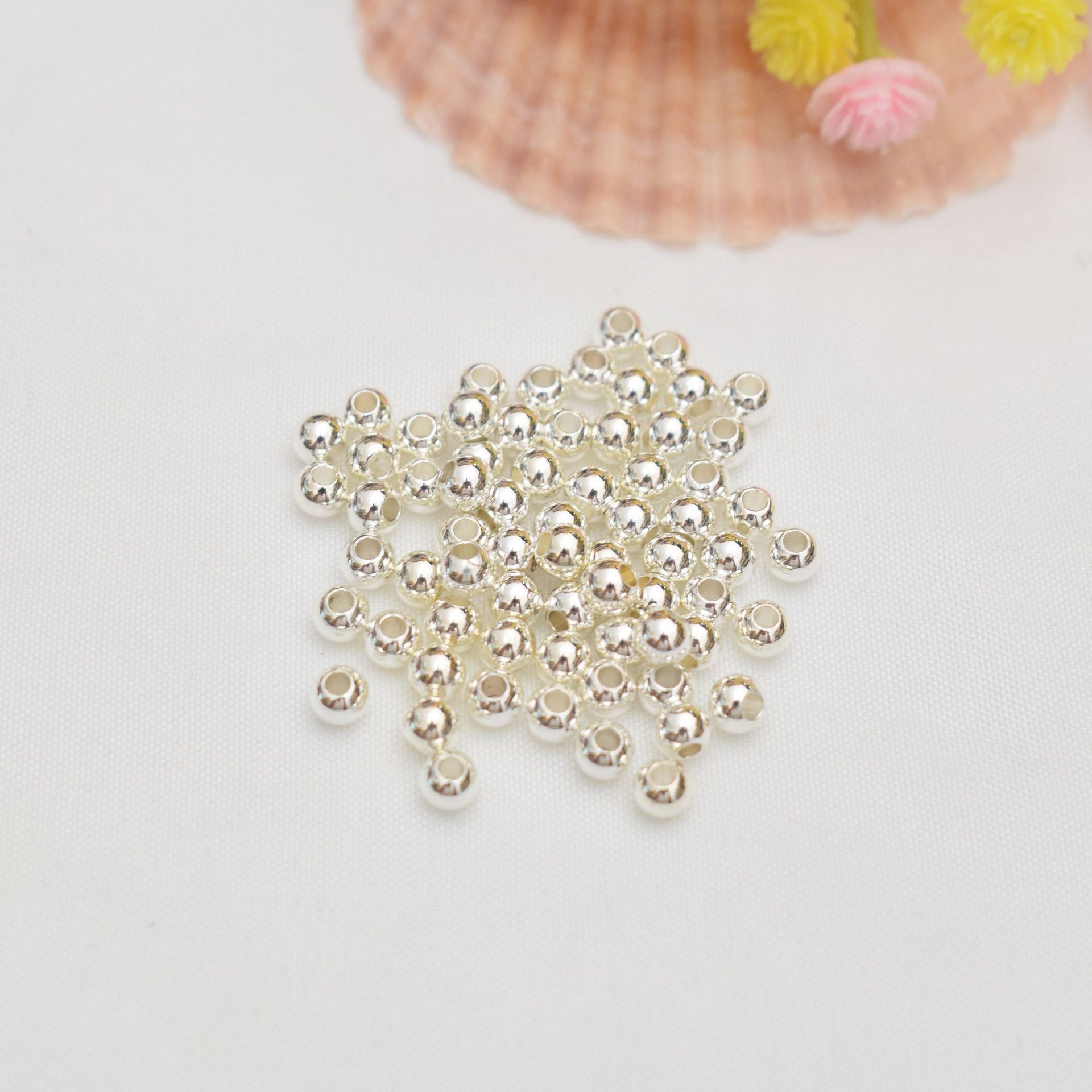 DIY joyería hecha a mano con cuentas accesorios perlas transferencia espaciador perlas pequeñas perlas de oro perlas sólidas brillantes perlas sueltas material al por mayor