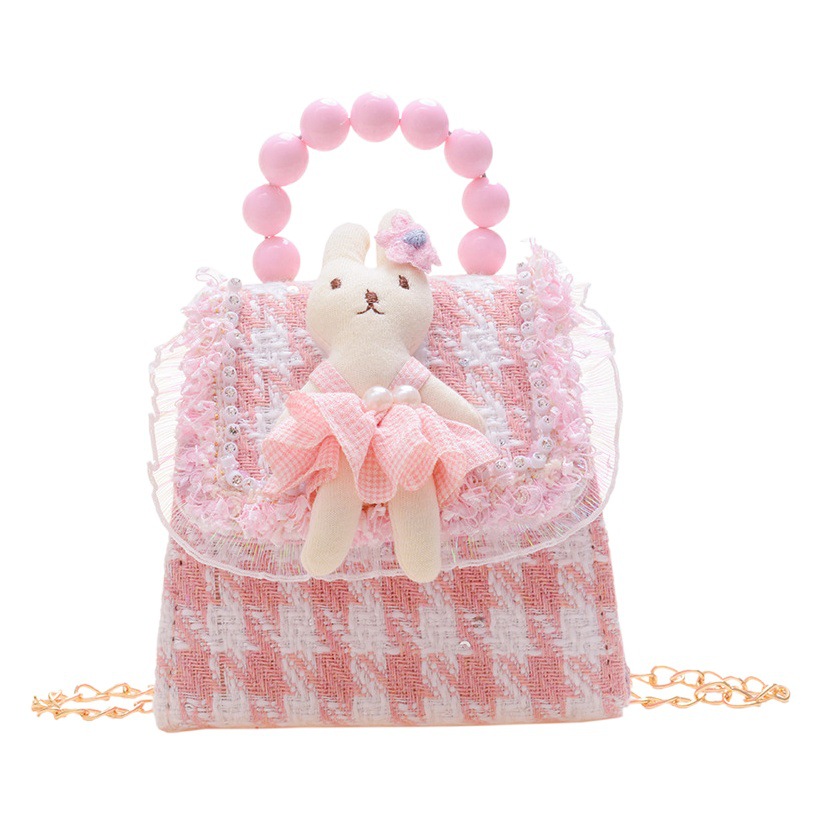 Estilo coreano princesa mensajero bolsa mini bebé estilo occidental estilo Chanel cadena pequeña bolsa cuadrada conejito de dibujos animados bolsa de hombro