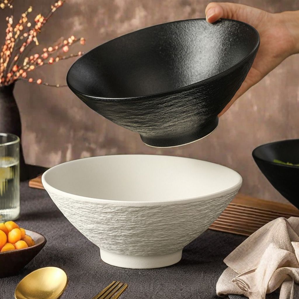 日式拉面碗家用2024新款8英寸陶瓷汤面高颜值吃面碗斗笠面条