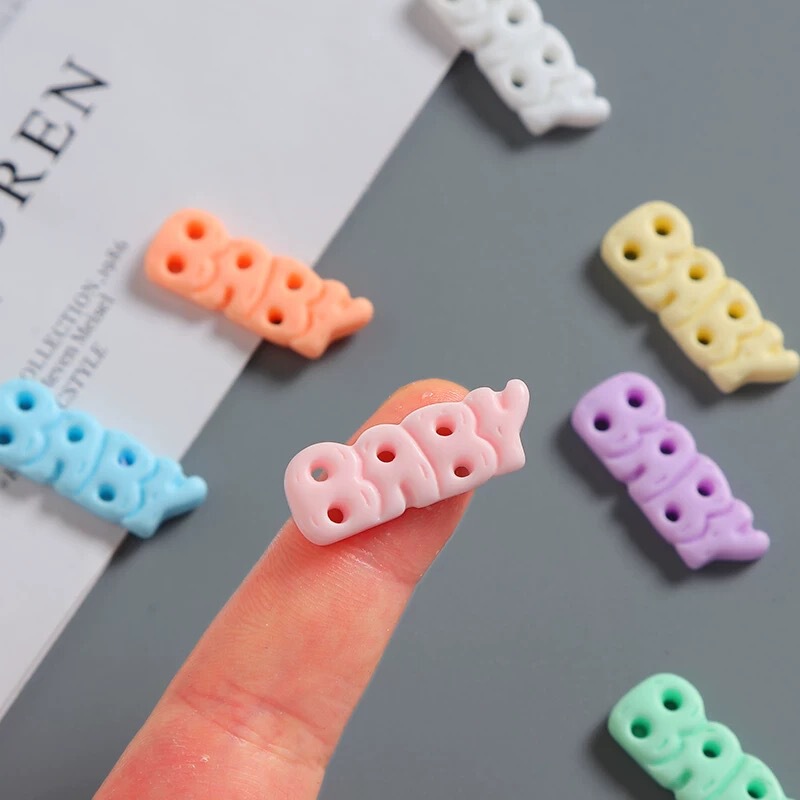 Cartoon English Letter Baby Resin Accessories Handmade DIY Cream Glue Phone Case Hairpin Hair Accessories Material