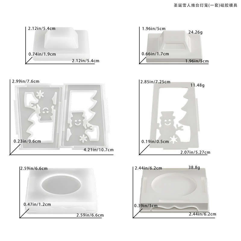 diy圣诞节拼接烛台顶滴胶模具小鹿雪花灯笼烛台硅胶模具|undefined