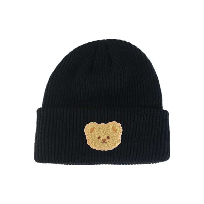 Unisex schattige beer stok doek paar wollen muts vrouwelijke herfst winter hoofddoek warme trui muts gebreide muts_voghion.com