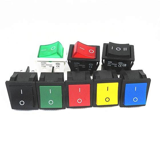 KCD4 rocker switch high current 40A rocker switch KCD4 four-leg two-gear six-leg two-gear with light