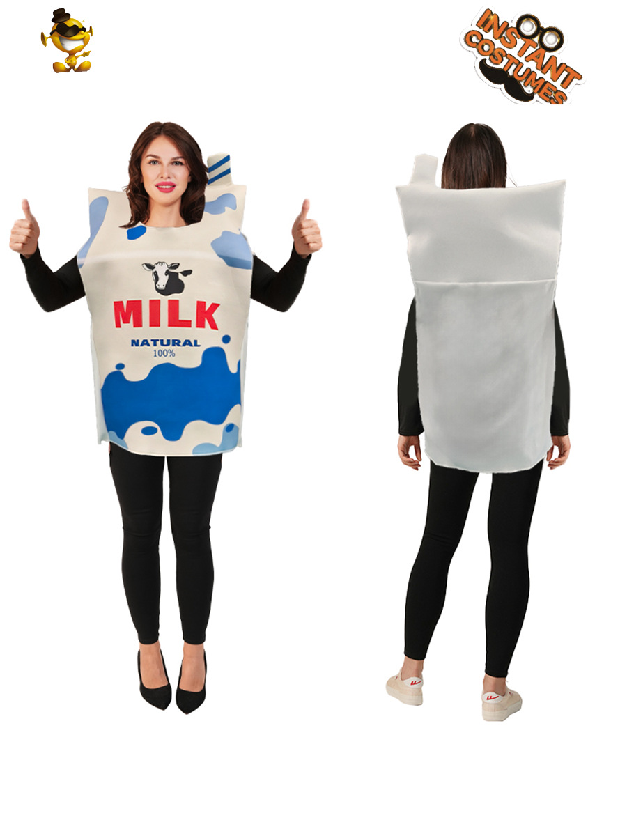 Caja de leche para adultos de Halloween Disfraces de vestir Disfraces de fiesta divertidos Disfraces de escenario de cosplay COS