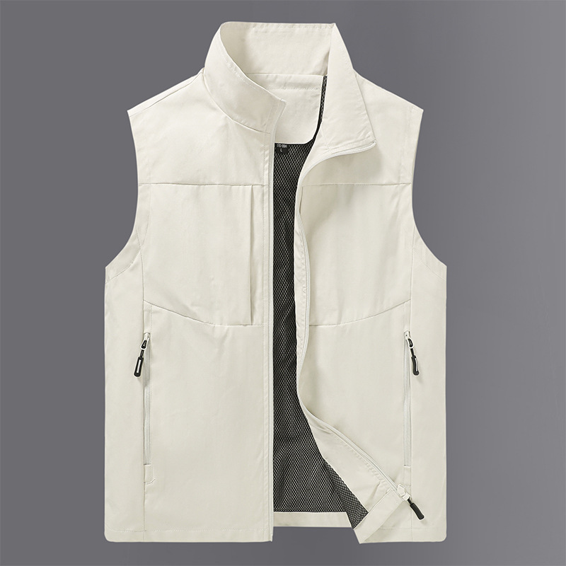 Verano montaña pesca al aire libre fotografía herramientas chaleco chaleco fino a prueba de viento chaleco de comercio exterior hombres multibolsillo personalizado