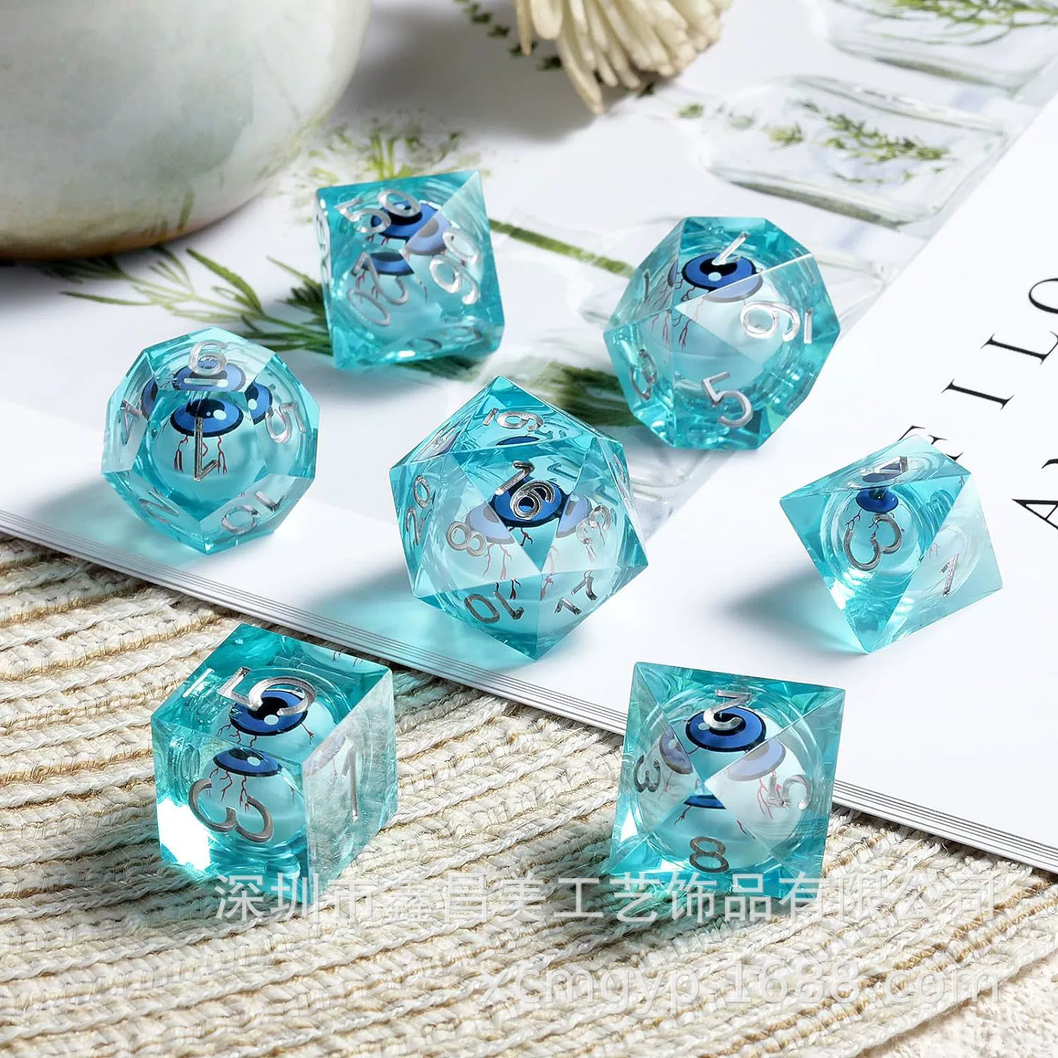 Эксклюзивно доступно за пределами страны для трясущихся глаз DND Dungeons and Dragons TRPG игра поликогольные (многоугольные) творческие кости угловое дерево