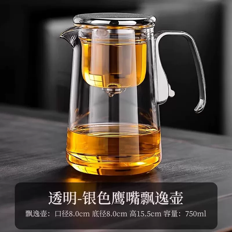 Glass teapot, filter, tea set, flavored tea flower-shaped