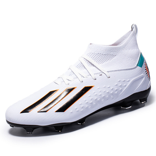 763G mid-high top football shoes for children, teenagers, men and women, long spikes, broken spikes, flat-soled training sneakers