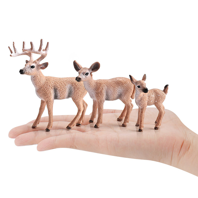 Transfronterizo amazonas niños simulación bosque animal cola blanca ciervo estático navidad ciervos decoración modelo juguete