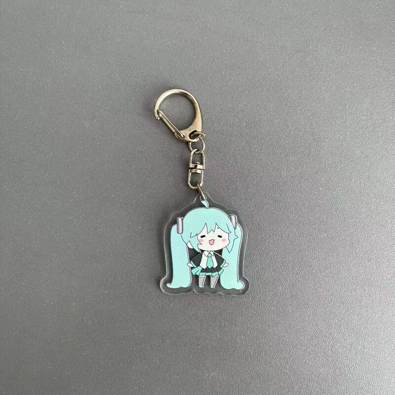 クリエイティブで見栄えの良い漫画かわいい両面透明アクリルキーホルダー学生バッグアクセサリー子供のランドセルペンダント|undefined