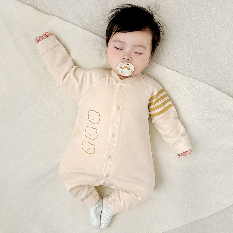 Ropa de bebé de una pieza, primavera y otoño, ropa de recién nacido, hombres y mujeres, ropa de gatear, pijamas, mameluco para bebés
