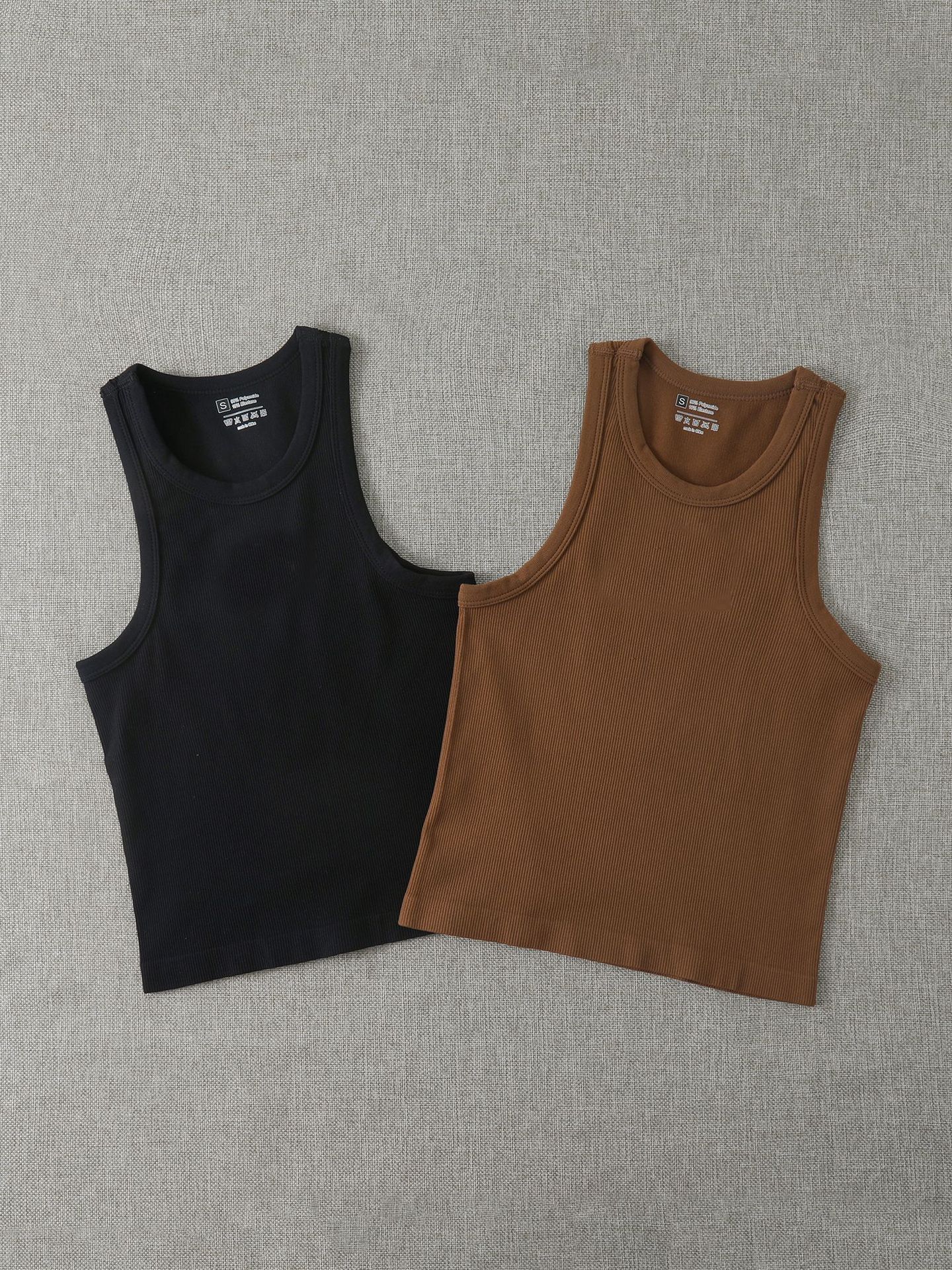 Dames geribde gebreide tanktop slim fit longline camisole voor laagjes_voghion.com