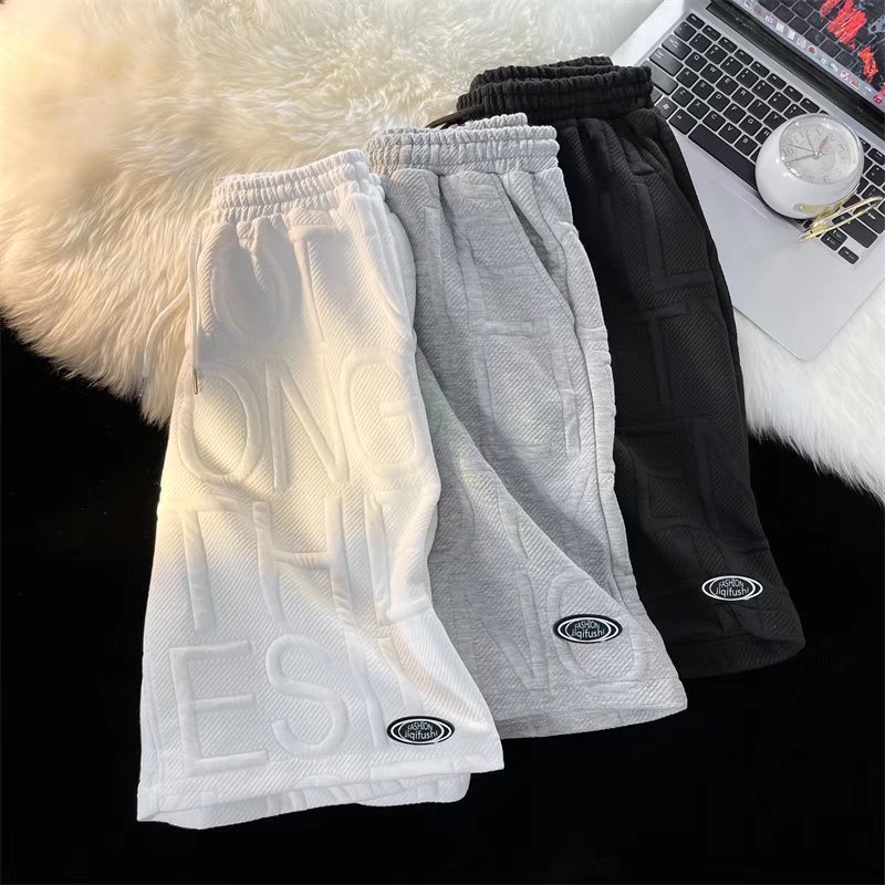 Men's Shorts Foam Letter High Street Pants, Summer Men's Shorts, Hip-hop Trendy Brand, Niche Design, Versatile Capris_voghion.com