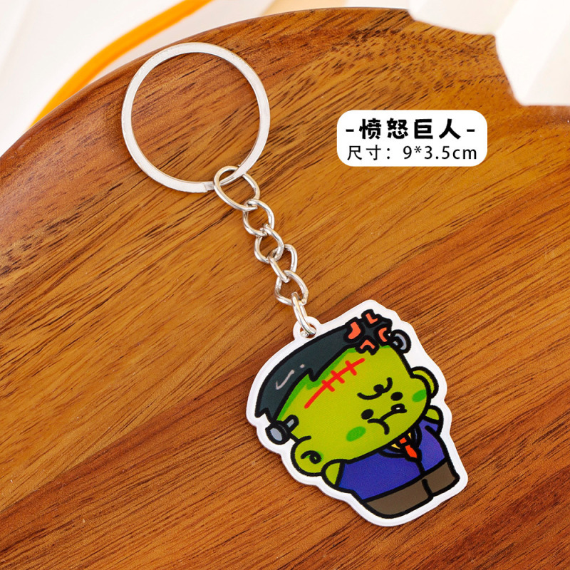 クロスボーダー漫画ハロウィンキーホルダーアクリルスクールバッグ装飾ペンダントかわいいカボチャゴーストキーホルダー|undefined