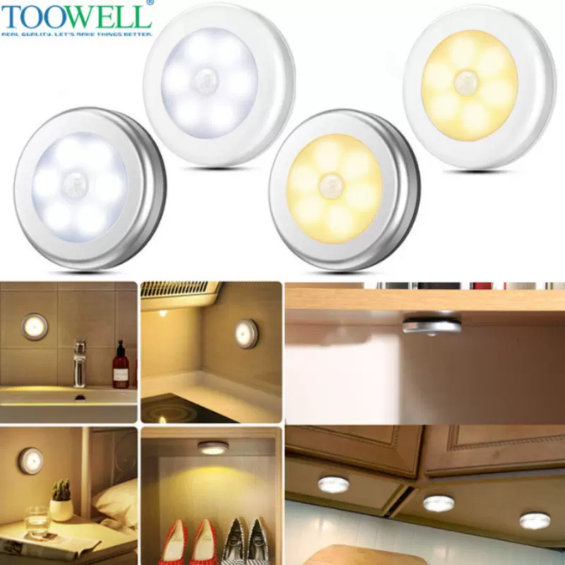 智能6LED人体感应灯卧室床头起夜灯家居磁吸创意小夜灯楼道橱柜灯