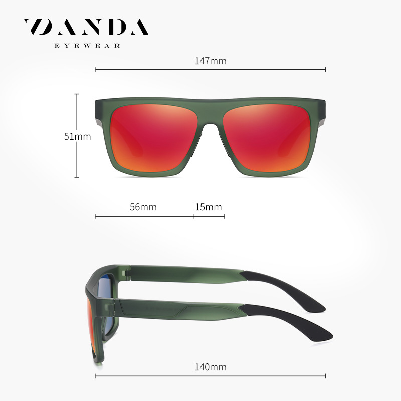 Nuevo espejo polarizador para hombre S11104 moda pintura elástica TR montura cuadrada gafas de sol gafas de sol anti-ultravioleta de pesca