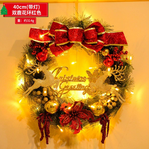 40cm double deer ring red+hook+copper light