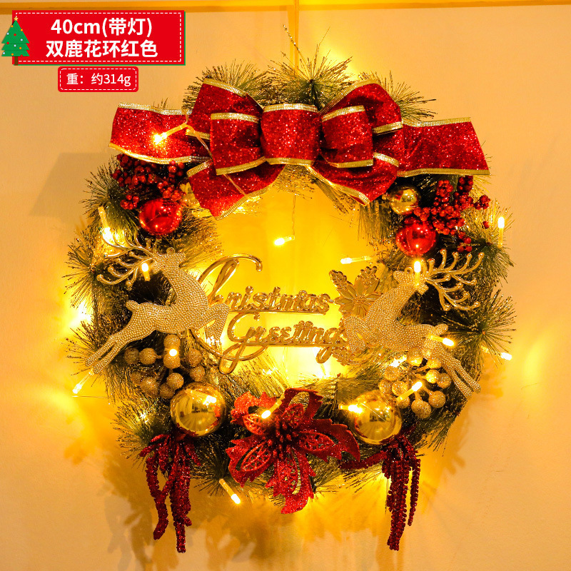 クリスマス装飾花輪クリスマス花輪ホテルショッピングモール装飾ドア吊り高級松葉装飾アレンジメント|undefined