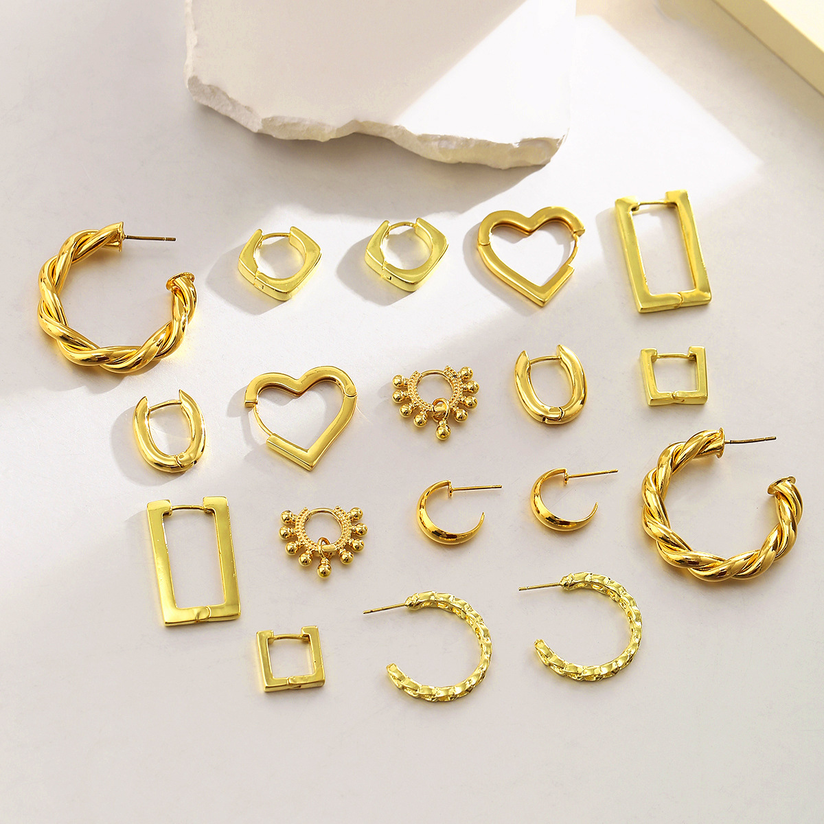 Fashion Geometric Alloy Plating Unisex Ear Studs 1 Pair