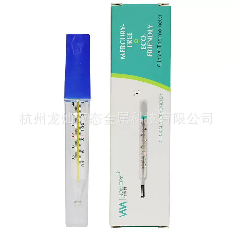 诺麦科无汞玻璃体温计镓铟锡体温表厂家发货英文外贸出口无水银