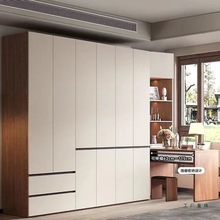 衣柜连书桌带转角一体家用儿童卧室伸缩电脑桌小户型拐角书柜组合