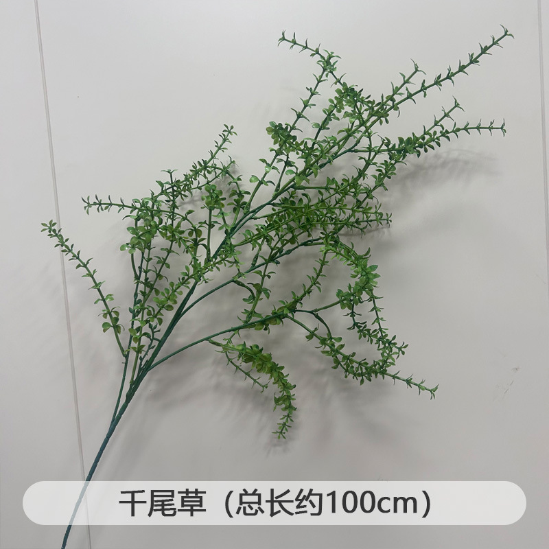 芦荀草绿植花龙须草假花白绿森系婚庆装饰自然风背景插花路引|undefined