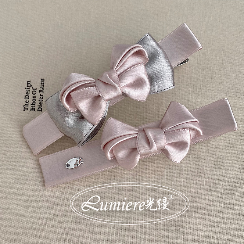 Japanese anime-style cute and sweet pink satin bow large lazy hair clip, new handmade hair accessory Japanese anime-style cute and sweet pink satin bow large lazy hair clip, new handmade hair accessory