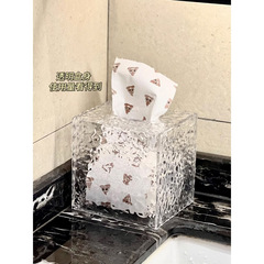 Glacier paper box light luxury waterproof bathroom sink office face towel center pump coreless roll paper box