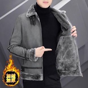 Parker Men's Winter 2024 New Fur Liner Fur Jacket Lapel Cotton-padded Raccoon Fur One-piece Coat