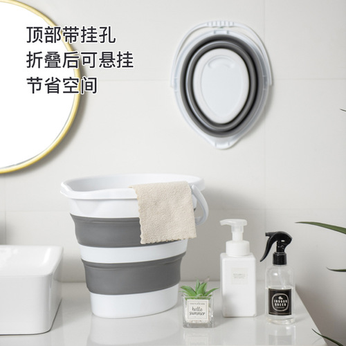 Foldable Kitchen Daily Water Bucket Car Mount Outdoor Car Wash Travel Fishing Bucket Multifunctional Collapsible Large Capacity Water Bucket