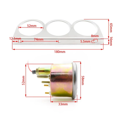 automobile instrument 2-Inch 52mm Mechanical Housing Triple