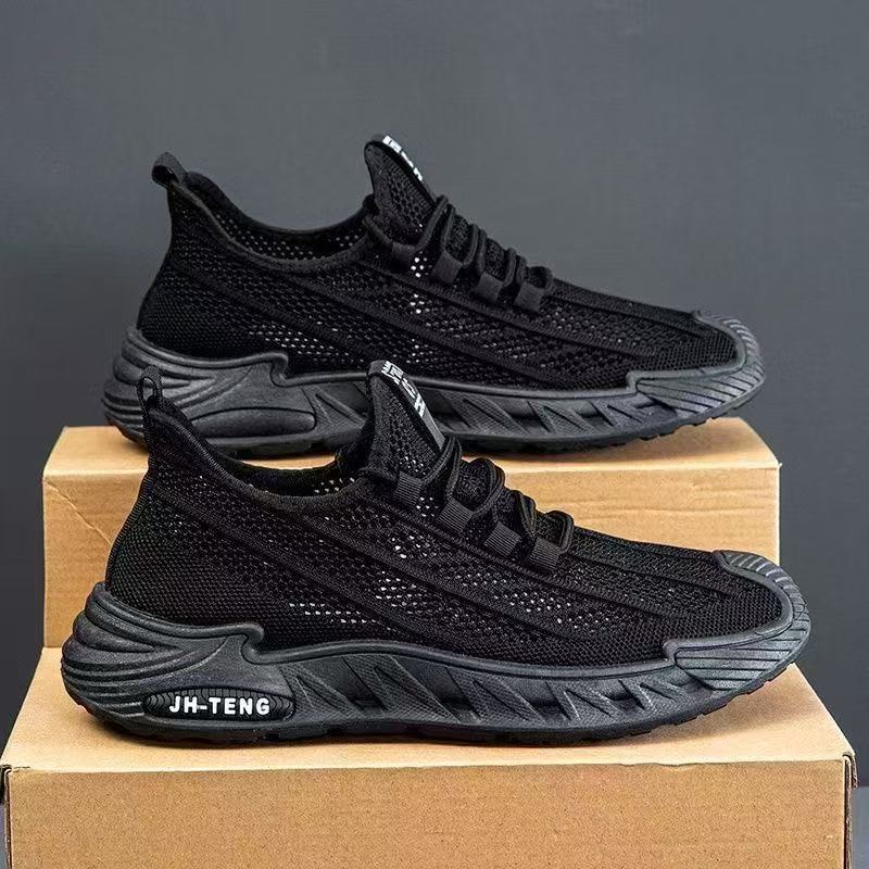 Zapatos de hombre, zapatos de malla transpirables de malla fina de verano, deportes de carrera casuales para hombres, suela blanda, zapatos de moda de trabajo ligeros