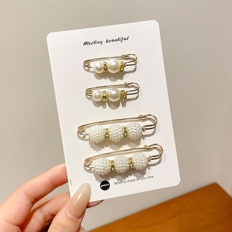 Falda con hebilla de cintura de perlas, circunferencia de cintura grande, cambio de artefacto, hebilla anti-luz, ropa, broche de diseño fijo