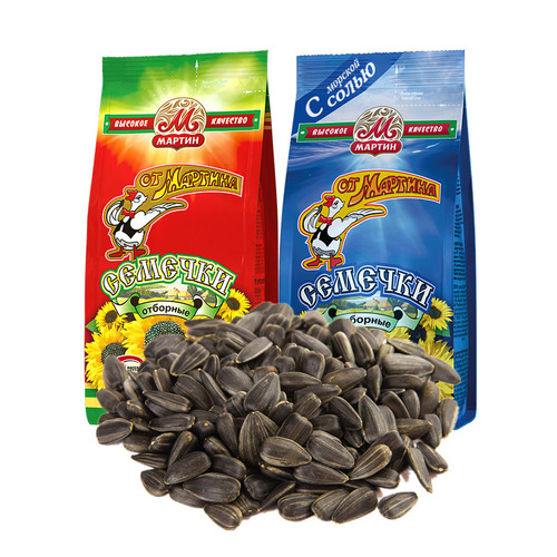 Russian imported sunflower seed snacks, original/salt flavor, crispy and delicious, 100g
