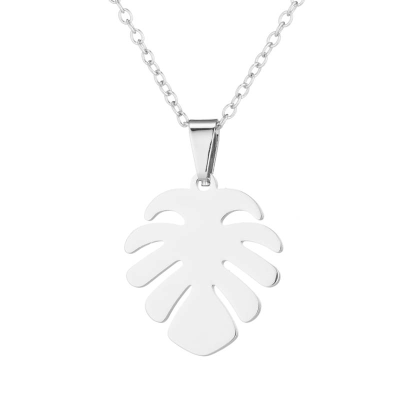 Leaves Pattern PVD Coated 18K Gold Real Gold Plated Leaves 201 Stainless Steel Fashion Waterproof Non Tarnish Earrings Necklace