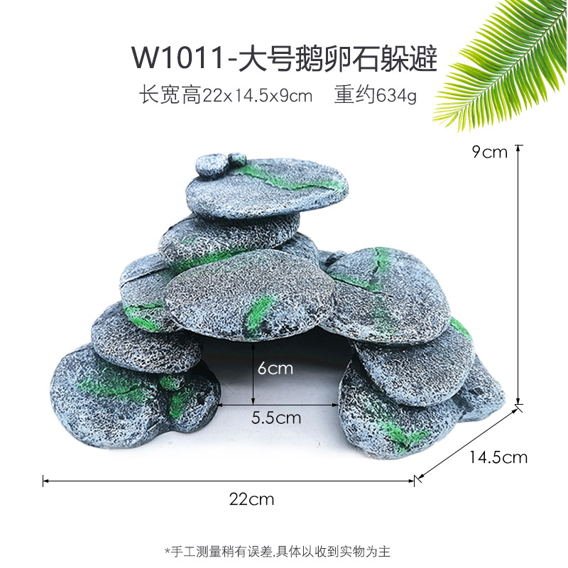 La tortuga del acuario trepa a la plataforma, la mascota trepa para evitar el agujero, la plataforma de secado, la artesanía de resina, el paisaje de guijarros, la decoración, la casa de refugio