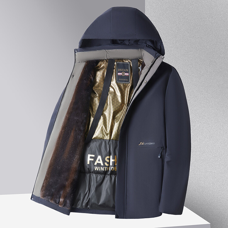 中年男性のベルベット厚手のジャケット、お父さんのジャケット、秋冬の綿入りジャケット、中高年の綿入りジャケット|undefined