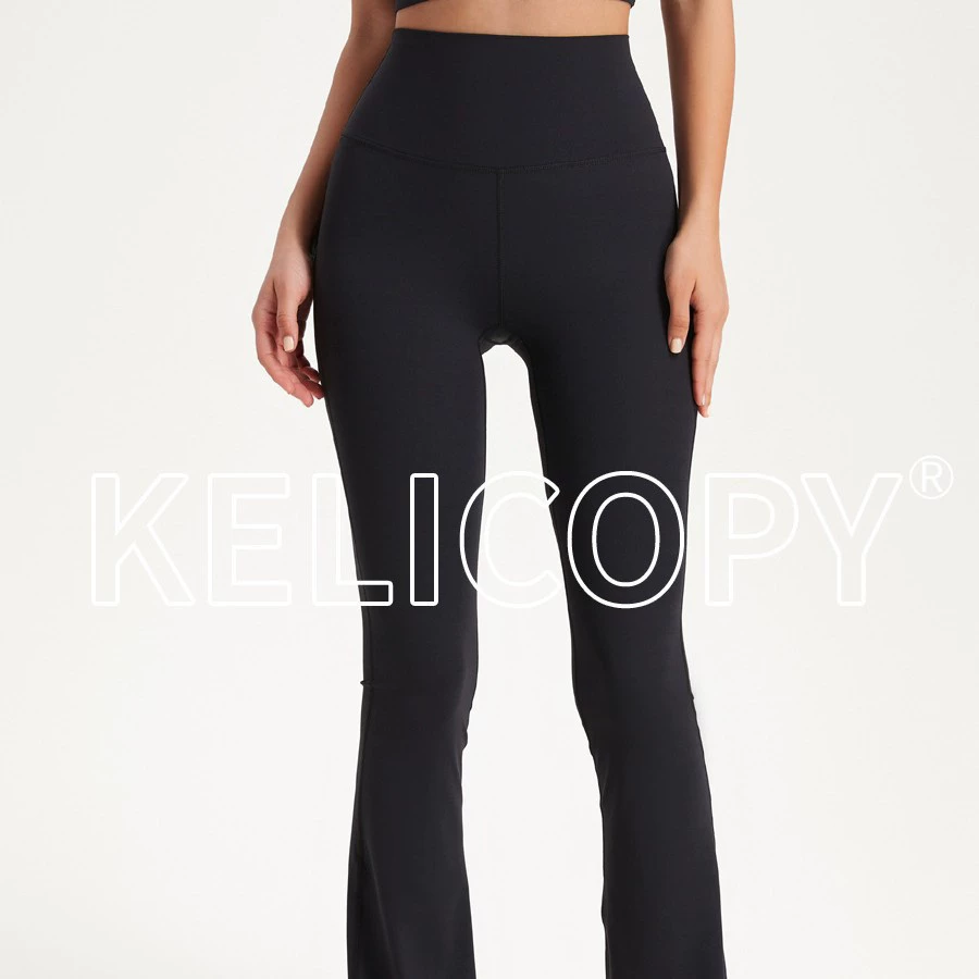 Новые стильные женские брюки для йоги Kelicopy, расклешенные брюки с высокой талией для фитнеса, коррекции фигуры и похудения.