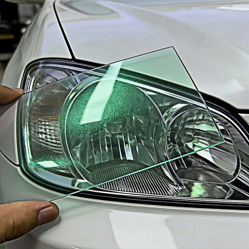 Tpu Car Headlight Color-Changing Film, Flash Diamond Color-Changing Self-Healing Car Light Anti-Scratch Protective Film, Blackened Tail Light Film