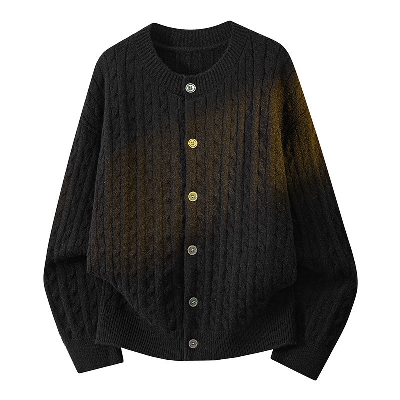 Otoño y invierno hombres perezosos cardigans de punto estilo coreano botón de cuello redondo suéter casual tendencia spot transfronterizo