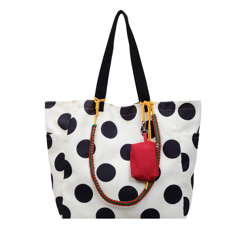Coreano simple onda punto bolso de hombro para mujeres ventas calientes nuevos estudiantes perezosos clase de viaje bolsa de gran capacidad