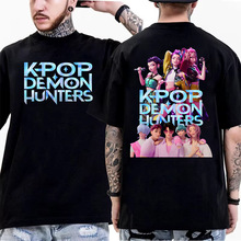 时尚动漫卡通男女同款短袖T恤欧码成人莫代尔双面印花上衣0724